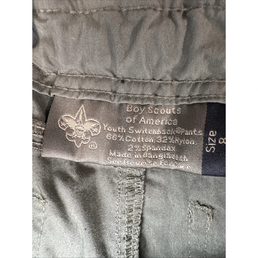 BSA Boy Scouts Switchback Convertible Pants Youth Size 8 Adjustable Waist